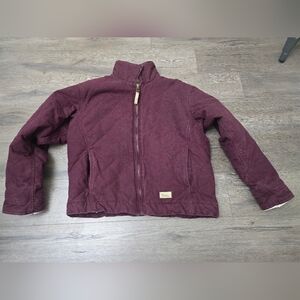 Berne Sherpa Lined Soft Duck Jacket Quilted Deep Plum Womens Size Medium Chore
